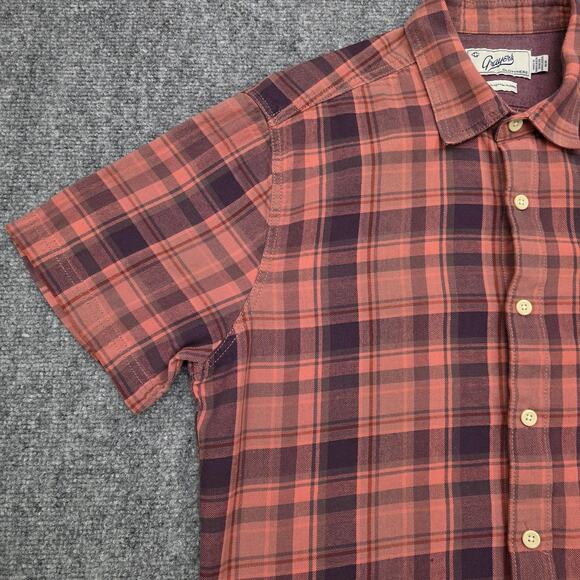 Grayers Clothiers Shirt Mens Medium Red Gray Plaid Short Sleeve Cotton Casual - Picture 9 of 15